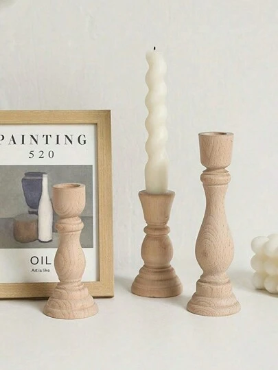 1pc Retro Roman Column Log Candlestick Wedding Table Decoration Photo Props Ornaments Halloween,Spooky,Autumn,Festival,Holiday ,Winter,Holiday,Festival,Room Decor,Gifts