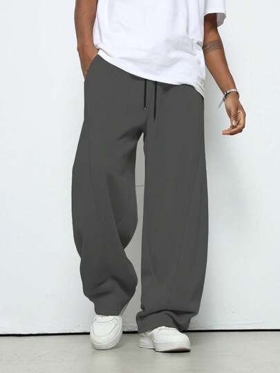 Claim Dot 男士纯色休闲前系带口袋运动裤，日常穿着男士裤子宽松男士宽松裤男士宽松裤男士宽松裤男士宽松裤