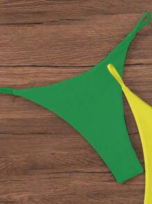 SHEIN Swim Women Summer Beach Vacation Swimwear Bikini Bottoms - Multicolor - View 3