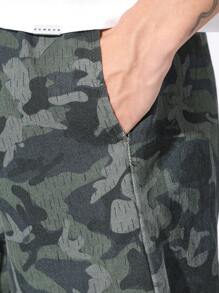SUMWON Premium Pull-On Denim Shorts Camouflage Print Casual Drawstring Elastic Waist Summer Lounge Athletic Comfort Shorts For Outdoor Activities Spring Beach Wear