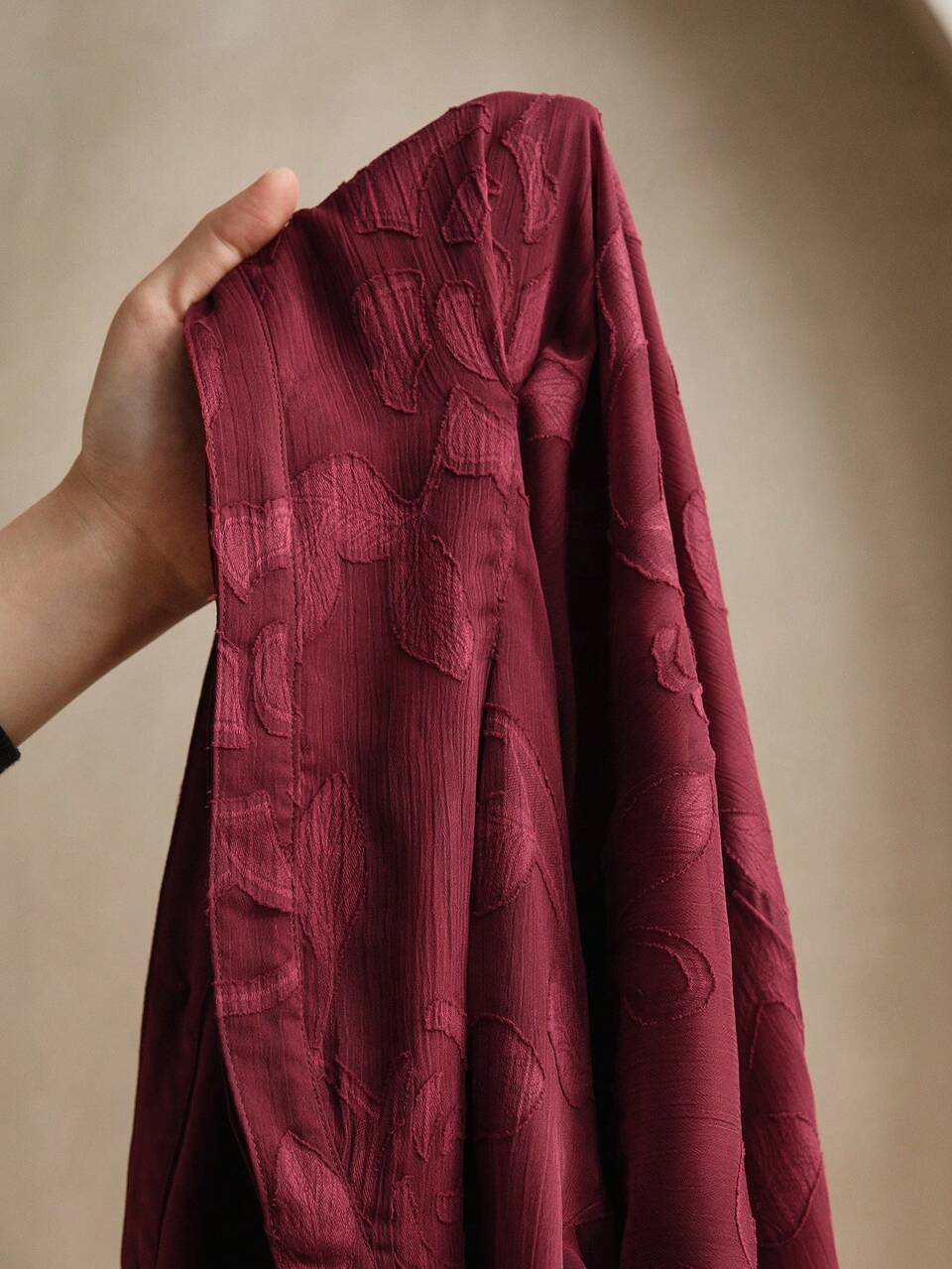 Going Out Small Stand Collar V-Neck Lantern Long Sleeve Semi-Sheer Cinched Waist Floral Fabric Elegant Modern Long Dress Women Thanksgiving Outfit Christmas Theme Festival Spring Outfits For Women Vacation Outfits Woman