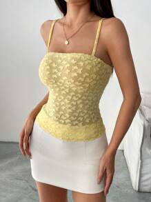 Chiquease Camiseta de tirantes ajustada con textura y corte para mujer de color liso