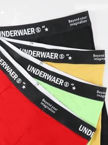 4 件套 男士字母休闲平角内裤