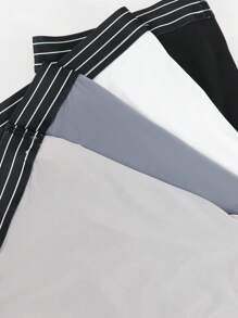 4pcs/Set Men's Simple Striped & Letter Print Boxer Briefs - Multicolor - View 8