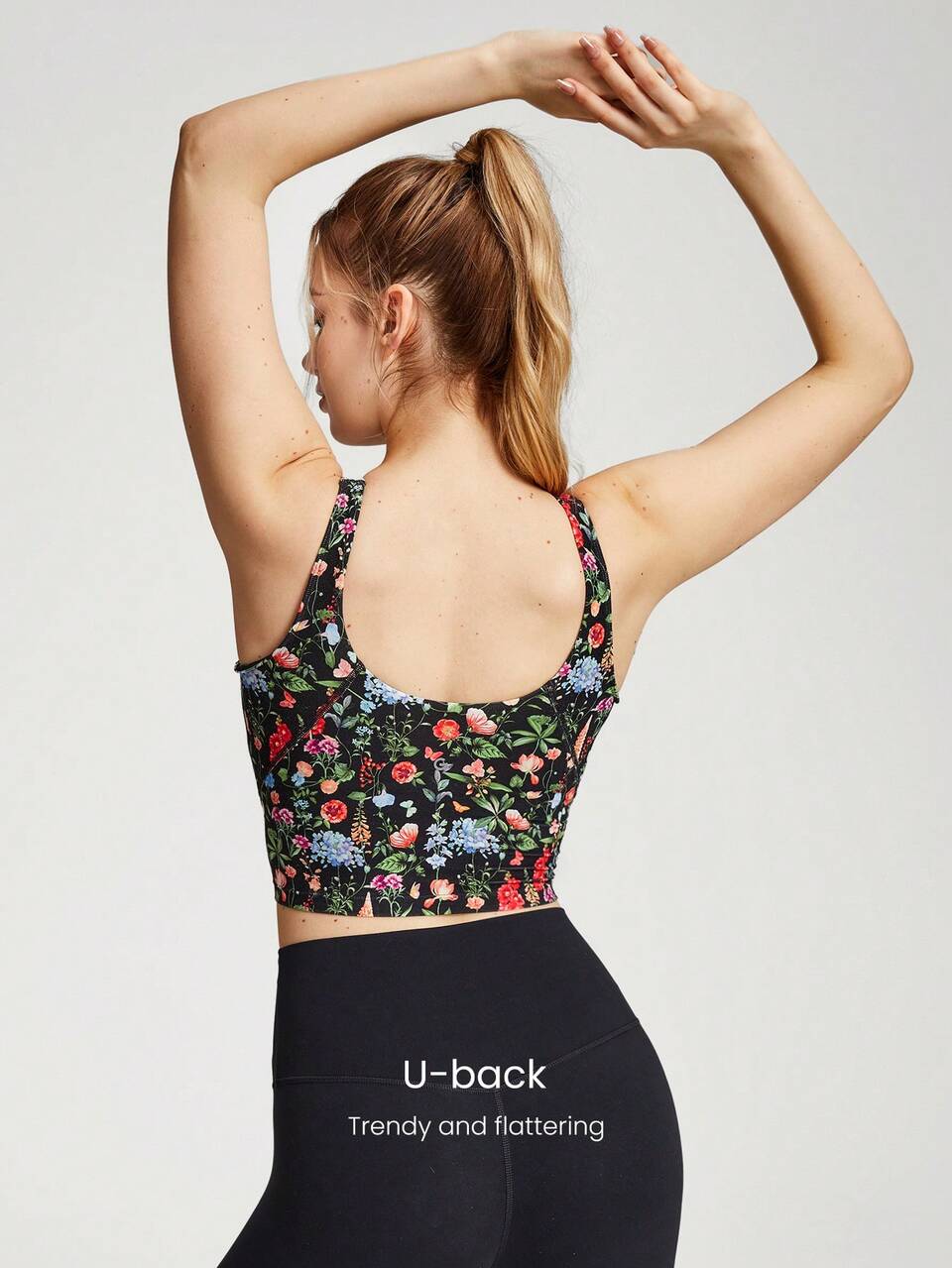 FeatherFit™ U Back Cropped Active Tank Top Low Impact Yoga Pilates Daily