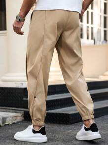 Manfinity EMRG Men's Drawstring Waist Pockets Loose Casual Jogger Pants,Suitable For Friends, Boyfriends As Gifts Men Street Wear Pants Men Clothes Men Pants Men Clothing Men Pants Casual Men Pants Men Fashion Pants