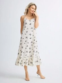 SHEIN LUNE Women's Minimalist Mid-Length Casual Slip Dress, Everyday Wear - White - View 5