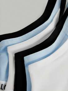 SHEIN 6pcs Tween Girls Casual Sports Letter Graphic Elastic Knit Soft Breathable Underwear Set
