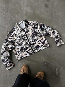 Manfinity EMRG Men's Camouflage Print Long Sleeve Short Jacket - Multicolor - View 5