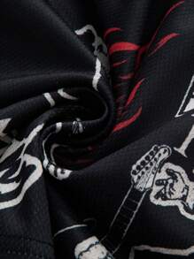 ROMWE MEN Street Life 男士交叉设计休闲短裤，日常穿着 - 彩色 - 查看 7