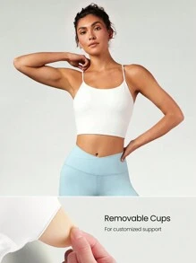 GLOWMODE FeatherFit™ Crisscross Back Loneline Sports Bra Tank Top Light Support Low Impact Yoga Daily Gym
