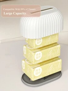 1pc Beautiful Plastic Tissue Box,Hanging Tissue Box With Adhesive Buckle ,Nordic Style, Paper Container, Desktop Tissue Holder, Plastic Tissue Box, Desktop Decoration, Home Use, Modern Decoration Holder, Used For Bathroom, Countertop