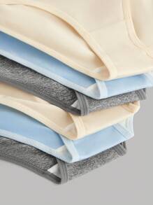 SHEIN 6pcs/Pack Tween Girls' Minimalist Comfortable Letter Elastic Waist Seamless Briefs - Beige - View 7