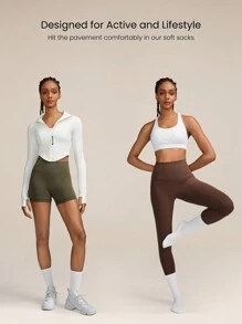 GLOWMODE 1 Pairs Socks Soft Ventilated Mesh With Embroidered Logo Workout Daily Casual - White - View 3