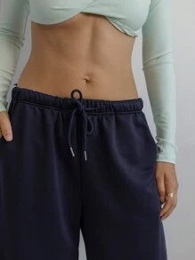 Aralina Leisurewear Wide-Leg Drawstring Casual Lounge Pants - Dark Green - View 8