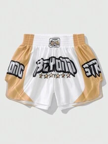 ROMWE MEN Street Life Heren vechtboks sportshorts, geschikt voor dagelijks gebruik, lente/zomer