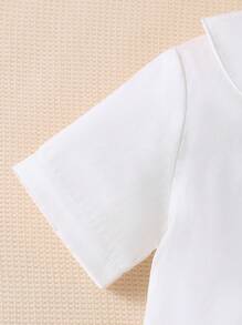 Souflis Souflis 2 件男婴绅士装：纯色 Polo 衫 + 可调节腰部格子短裤