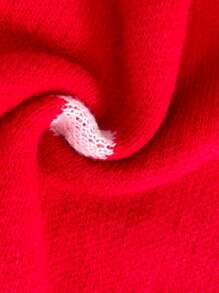 Chiquease Tuta da donna in colore borgogna con collo tondo, casual, con motivo a cuore, per l'autunno/inverno - Rosso e Bianco - Visualizzare 7