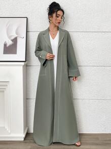 Yasmyna Women's Simple Fashion Casual Daily Solid Color Abaya, Modest Robe