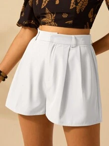 CAJUNI Women's Holiday Baggy Wide-Legged Khaki Casual Summer Shorts