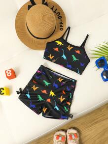 Young Girl Printed Random Pattern Swimwear Set