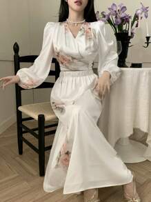 DAZY Women Floral Print Maxi Dress 2pcs Set, Spring/Summer - Multicolor - View 7