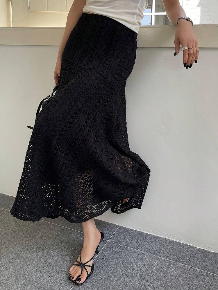 Tall Women's Velvet Lace Patchwork Skirt