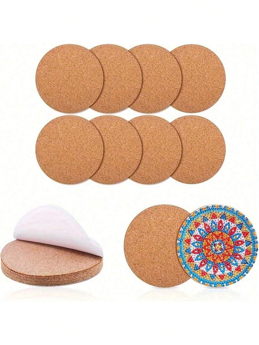 10pcs Pad For Diamond Art, Self-Adhesive Pad For Diamond Painting, Blank Pad For Diy Craft Accessories - Brown - View 1