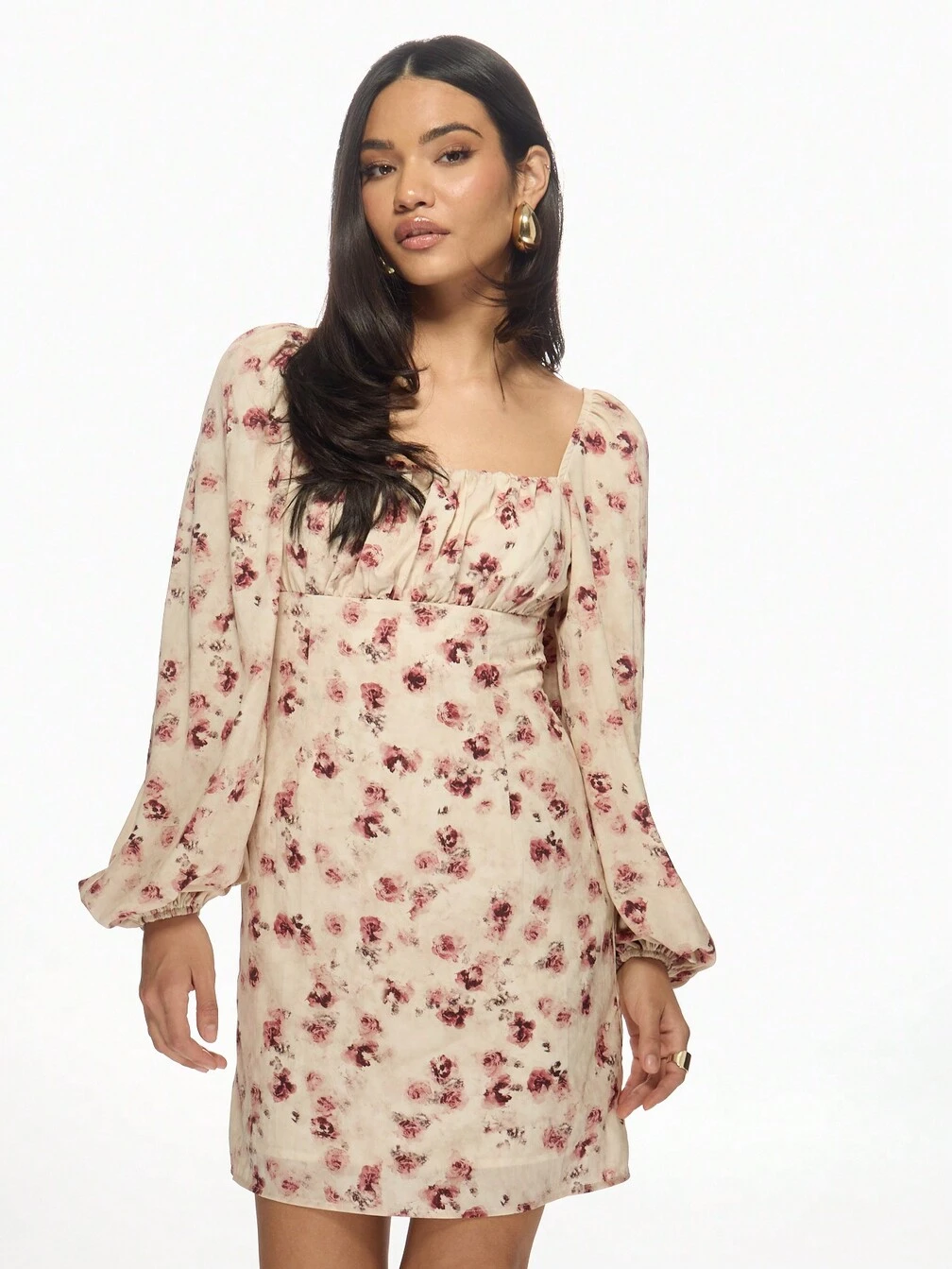milkmaid mini dress boohoo Women's Volume Sleeve in Pastel Blue | Size: 10 or style it up for a birthday brunch with barely Blue Floral Milkmaid Mini Dress