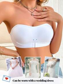 3pcs/Set Women White Strapless Slip, Summer Anti-Flashing, Anti-Slip And Anti-Falling Down Intimates - White - View 6