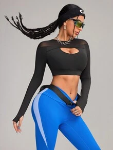 Innovista 女士运动服短款长袖运动 T 恤、运动衫、镂空露背聚拢透气网眼镂空健身上衣、高弹力速干健身服、吸湿排汗、健身上衣、前卫独特时尚运动服、自行车、跑步、有氧运动、力量训练、举重、普拉提、瑜伽、垫上运动、户外、徒步旅行、露营、越野跑、排球、外出、运动休闲、底层、扣球、音乐节、派对、吉夫衬衫、黑色、秋季、情人节 - 黑色 - 查看 8