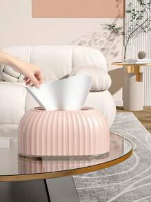 1pc Beautiful Plastic Tissue Box,Hanging Tissue Box With Adhesive Buckle ,Nordic Style, Paper Container, Desktop Tissue Holder, Plastic Tissue Box, Desktop Decoration, Home Use, Modern Decoration Holder, Used For Bathroom, Countertop