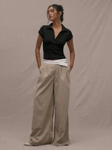 MUSERA 束腰翻领上衣，田园风休闲机场度假秋季返校季圣诞节，优雅 - 黑色 - 查看 4