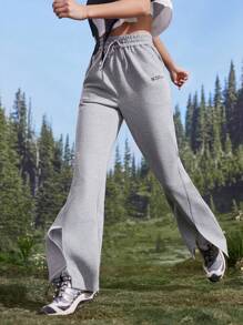 In My Nature Women's Front Tie Pockets Plain Casual Outdoor Sweatpants & Joggers