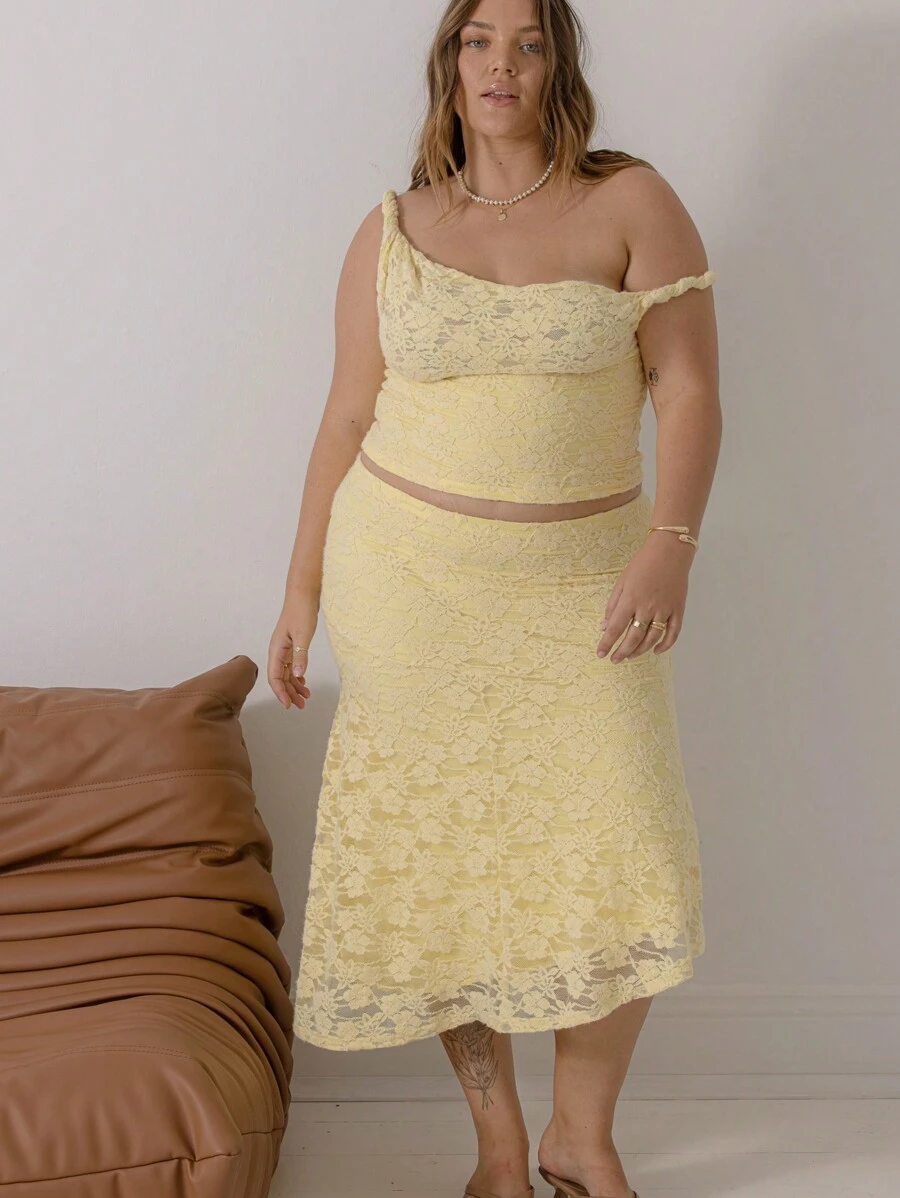 Aralina Plus Size Lace Valentine's Day Vacation Summer Going Out Cute Skirt