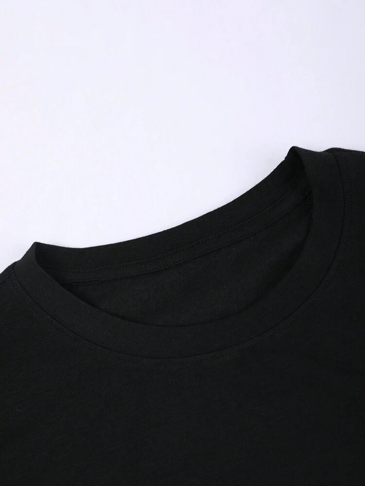 Loose Fit Men's Solid Color Round Neck Short Sleeve Casual T-Shirt