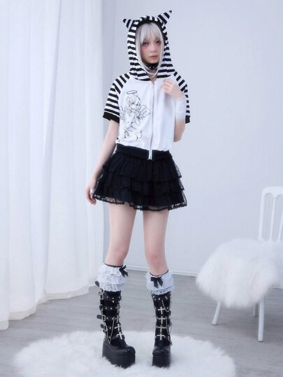 Anime Women's Casual Cute Cat Ear Hoodie