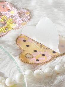Pezonera de silicona reutilizable con adorno de piedras rhinestone, de adhesivo invisible