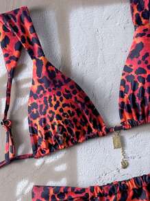 SHEIN Swim Springbreak 2025 Women's Swimsuit Set, Random Floral Print Thong Bikini Bottom