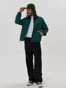 Musero Logo Collared Track Jacket - Dark Green - View 4