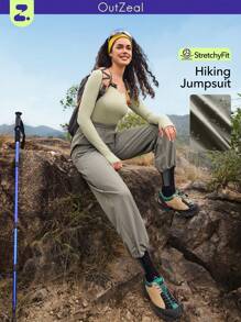 OutZeal Water Proof Wide Leg Drawstring Hem Long Sleeve Tear Resistant Nylon One-Piece Outdoor Adventure Jumpsuit Spring For Hiking