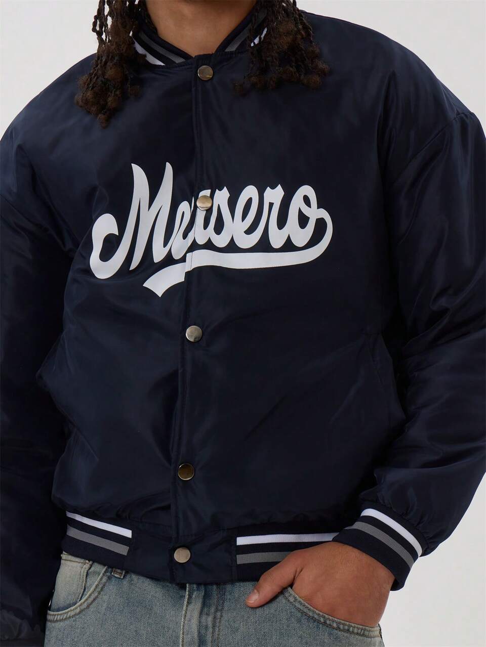 Boxy Slogan Baseball 'MUSERO" Jacket SPRING SUMMER