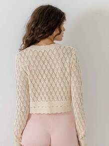 Aralina Elegant Textured Button-Up Diamond Pattern Summer And Winter Lounge Comfort Knit Cardigan