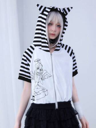 Anime Women's Casual Cute Cat Ear Hoodie