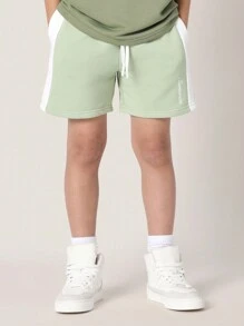 SUMWON 双色拼接背心运动套装 男童夏季运动服 无袖跑步篮球训练服套装 度假 - 綠色 - 查看 4