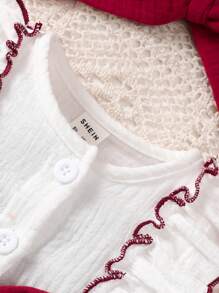 Baby Girl Cute Bow Colorblock Dress And Headband - Multicolor - View 5