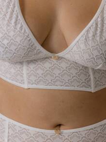 Aralina Curve All Over Lace Corset Boyleg Valentine Bra And Panty Lingerie Set