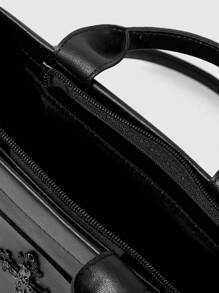 ROMWE Goth Women's Punk Style Fashion Cross Handbag Tote - Black - View 4