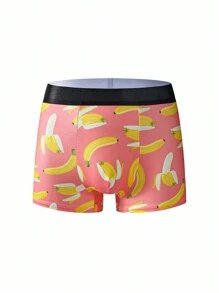 Happy Jammies 5pcs/Set Men's Banana Print Comfortable Casual Boxer Brief Underwear