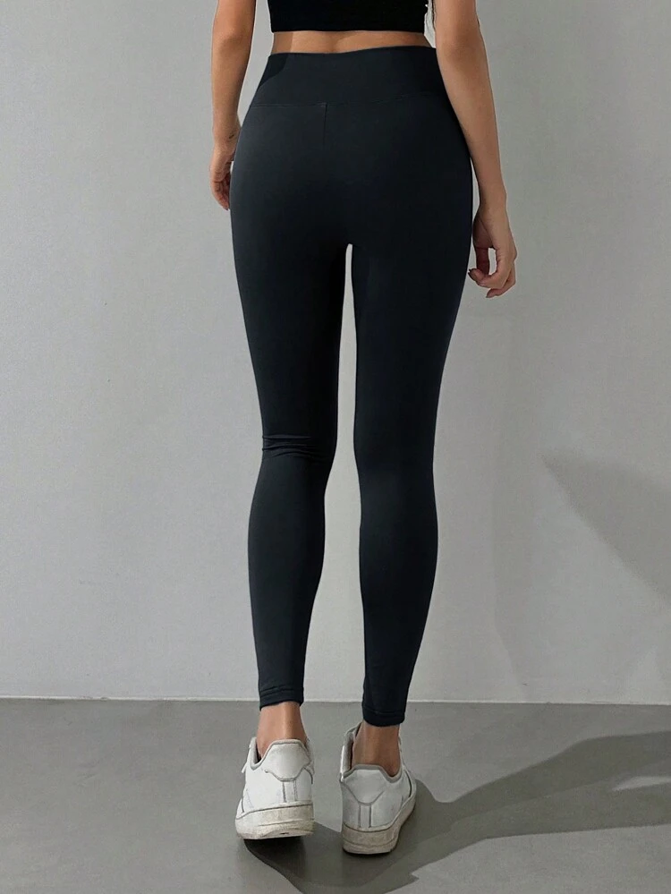 High Waist Tight Sports Yoga Pants For Women, Designed Waistband, Suitable For Spring Casual